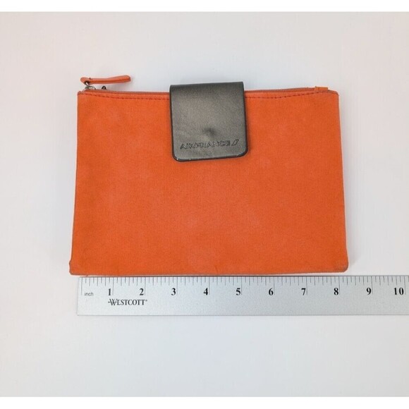 AIRFRANCE Travel Organizer Clutch Orange Vegan Suede Wallet Pouch Wallet - Picture 7 of 10